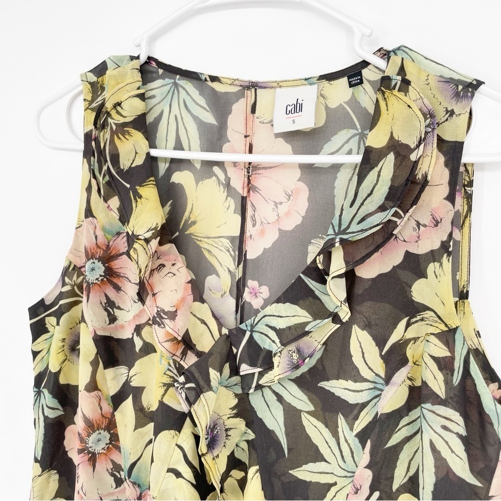 Cabi Osaka Nights 3265 Floral Ruffled Top Size S - Picture 2 of 6